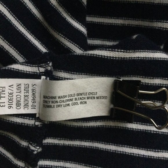 Gap Boatneck Mariner Dress Stripes Knit Navy White Shift - Sz Medium - Picture 15 of 15